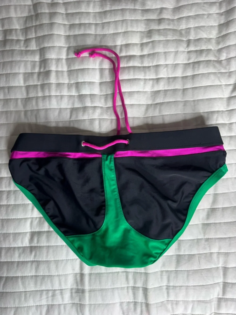 2EROS Men's Green & Pink Swim Briefs with Drawstring - Picture 2 of 2